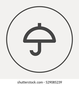 Umbrella isolated minimal single flat linear icon for application and info-graphic. Care line vector icon for websites and mobile minimalistic flat design.