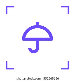 Umbrella isolated minimal single flat linear icon for application and info-graphic. Care line vector for websites and mobile minimalistic design.