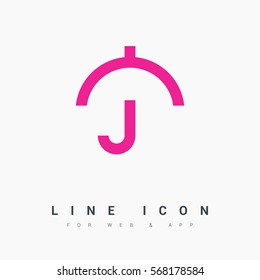 Umbrella isolated minimal single flat linear icon for application and info-graphic. Care line vector icon for websites and mobile minimalistic flat design.