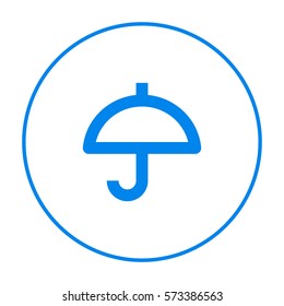Umbrella isolated minimal single flat linear icon for application and info-graphic. Care line vector icon for websites and mobile minimalistic flat design.