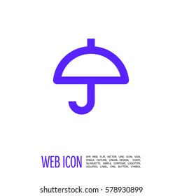 Umbrella isolated minimal single flat linear icon for application and info-graphic. Care line vector icon for websites and mobile minimalistic flat design.