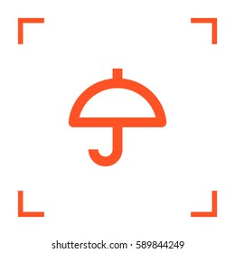 Umbrella isolated minimal single flat linear icon for application and info-graphic. Care line vector icon for websites and mobile minimalistic flat design.