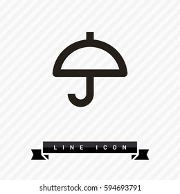 Umbrella isolated minimal single flat linear icon for application and info-graphic. Care line vector icon for websites and mobile minimalistic flat design.