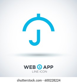 Umbrella isolated minimal single flat linear icon for application and info-graphic. Care line vector icon for websites and mobile minimalistic flat design.