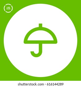 Umbrella isolated minimal single flat linear icon for application and info-graphic. Care line vector icon for websites and mobile minimalistic flat design.