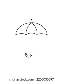 Paraguas aislados en fondo blanco. icono de paraguas con mango aislado sobre fondo blanco en estilo plano. Paraguas para la web, app. Protección contra la lluvia de paraguas abiertos. El concepto del tiempo. ilustración vectorial 
