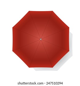 Umbrella isolated on white background.Top view. Vector illustration.