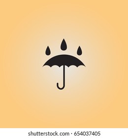 Umbrella isolated vector sign. Umbrella flat vector icon. Waterproof symbol vector illustration.