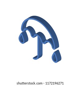 Umbrella isometric left top view 3D icon