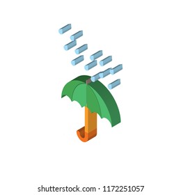 Umbrella isometric left top view 3D icon