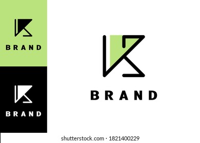 Umbrella K logo design concept, Combination of letter K and umbrella, modern and elegant logo design, simple unique and minimalist.