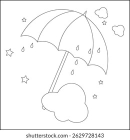 Umbrella for kids coloring page