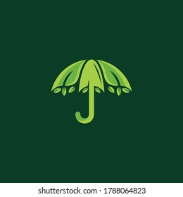 Umbrella Leaf Ecology Abstract Creative Logo
