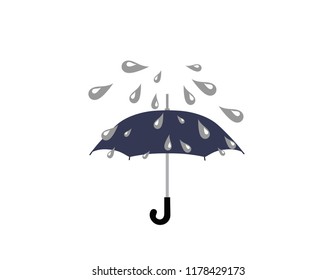 Umbrella leaves rain decor isolated