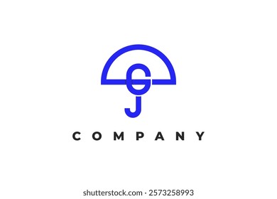 umbrella and letter g minimal logo