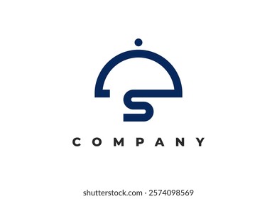 umbrella and letter s modern logo