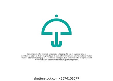 umbrella and letter w creative logo design