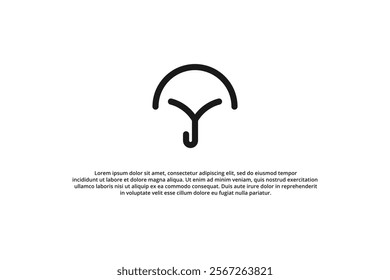 umbrella and letter y minimal logo