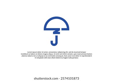 umbrella and letter z logo design