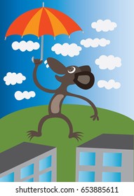 umbrella lift
a mouse enjoying a lift