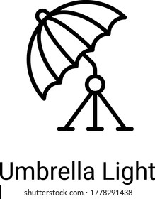 umbrella light line icon isolated on white background