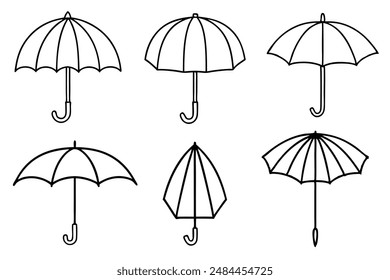 Umbrella Line Art Beautiful Black and White Umbrella Illustration