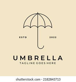 umbrella line art logo vector illustration template design