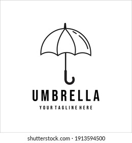 umbrella line art minimalist vector logo illustration design