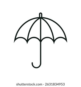 umbrella line art on white background