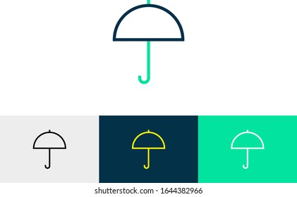 icono vectorial de la línea del paraguas, icono ui vectorial
