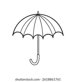 Umbrella line art vector illustration on a white background