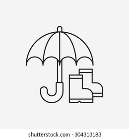 umbrella line icon