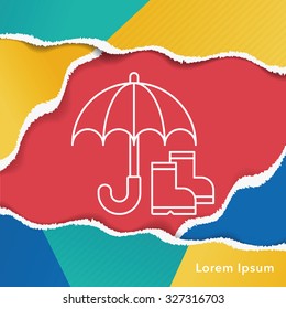 umbrella line icon