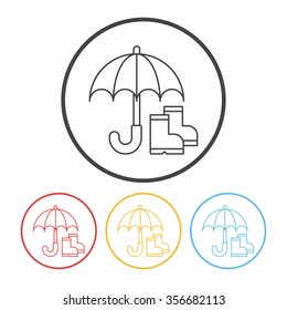 umbrella line icon
