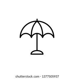 umbrella line icon black thin on white background