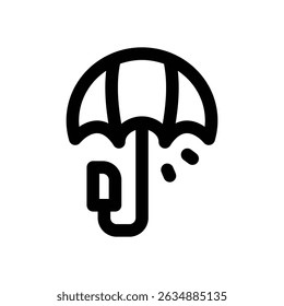 umbrella line icon. Clean and minimalist vector icon for websites, mobile apps, presentations, and logos. Fully scalable and customizable for any project.