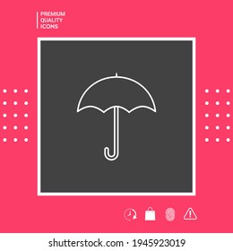 Icono de línea de paraguas, elementos para su diseño