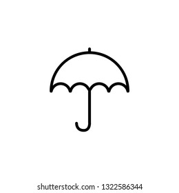 Umbrella Line Icon In Flat Style Vector For Apps, UI, Websites. Black Icon Vector Illustration.