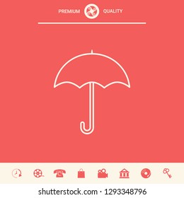 Umbrella line icon. Graphic elements for your design