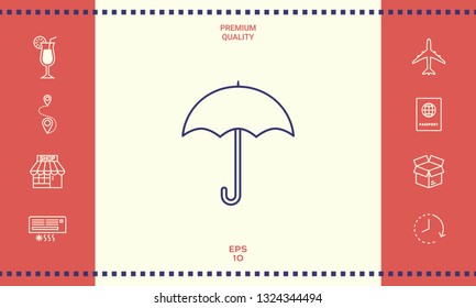 Umbrella line icon. Graphic elements for your design