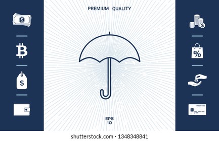 Umbrella line icon. Graphic elements for your design