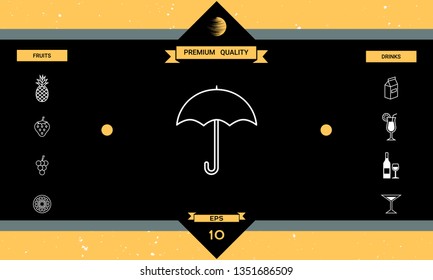 Umbrella line icon. Graphic elements for your design