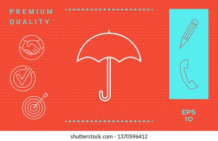 Umbrella line icon. Graphic elements for your design