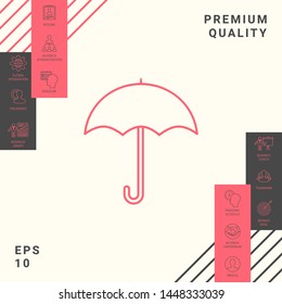 Umbrella line icon. Graphic elements for your design