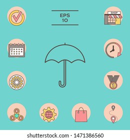 Umbrella line icon. Graphic elements for your design