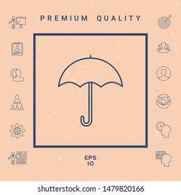 Umbrella line icon. Graphic elements for your design
