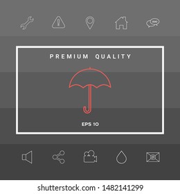 Umbrella line icon. Graphic elements for your design