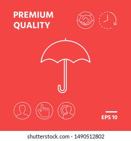 Umbrella line icon. Graphic elements for your design