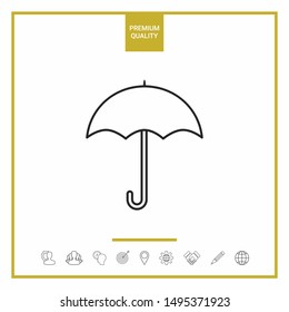 Umbrella line icon. Graphic elements for your design
