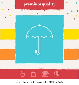 Umbrella line icon. Graphic elements for your design